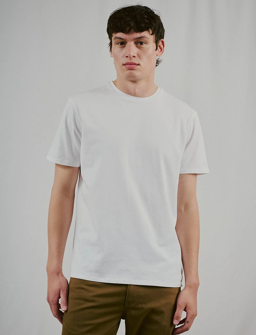 Bruun & Stengade - BS Antiqua Regular Fit T-Shirt - kortærmede t-shirts - white - 0