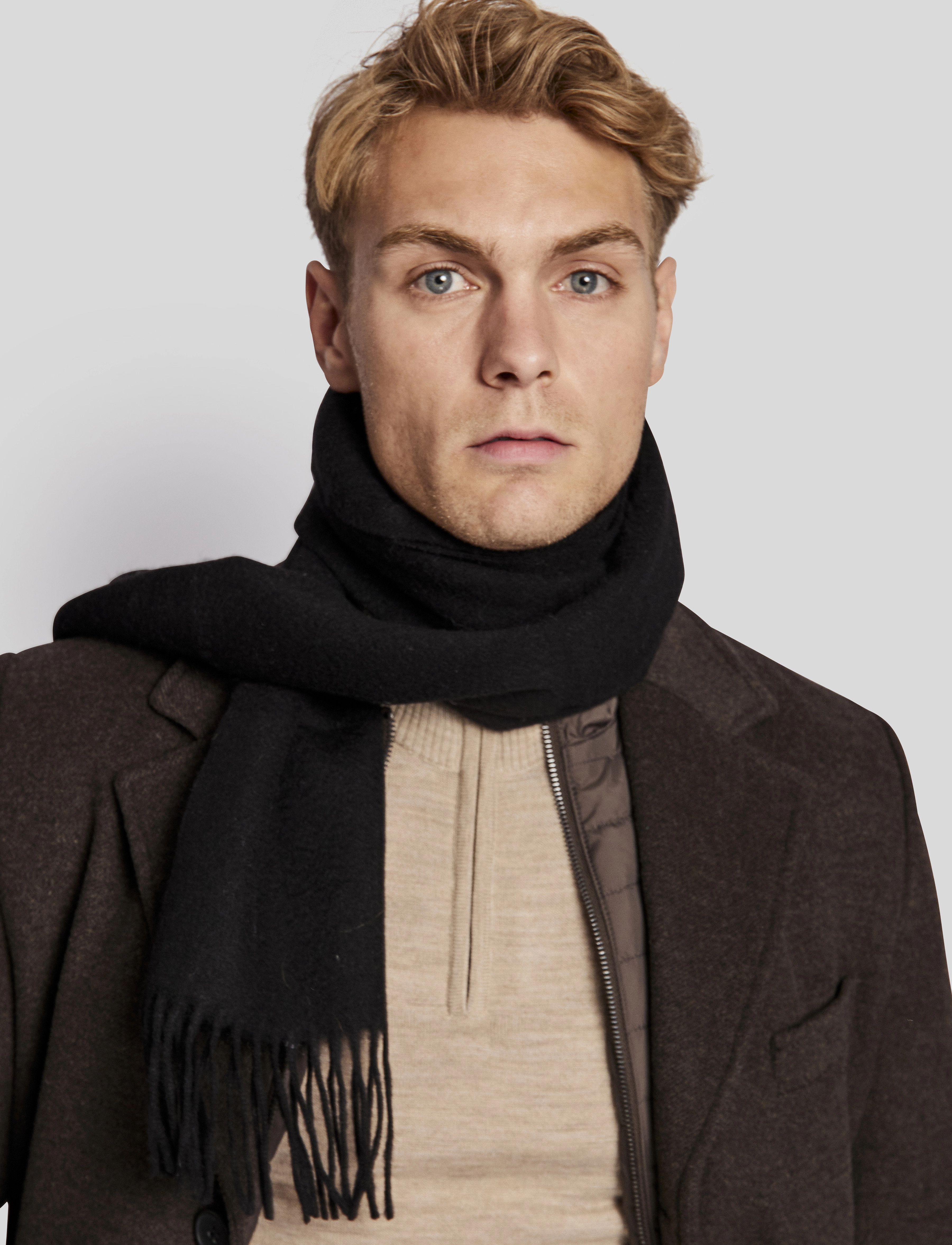 Bruun & Stengade BS Kemsley scarf - Aksessuaarid - BLACK / black