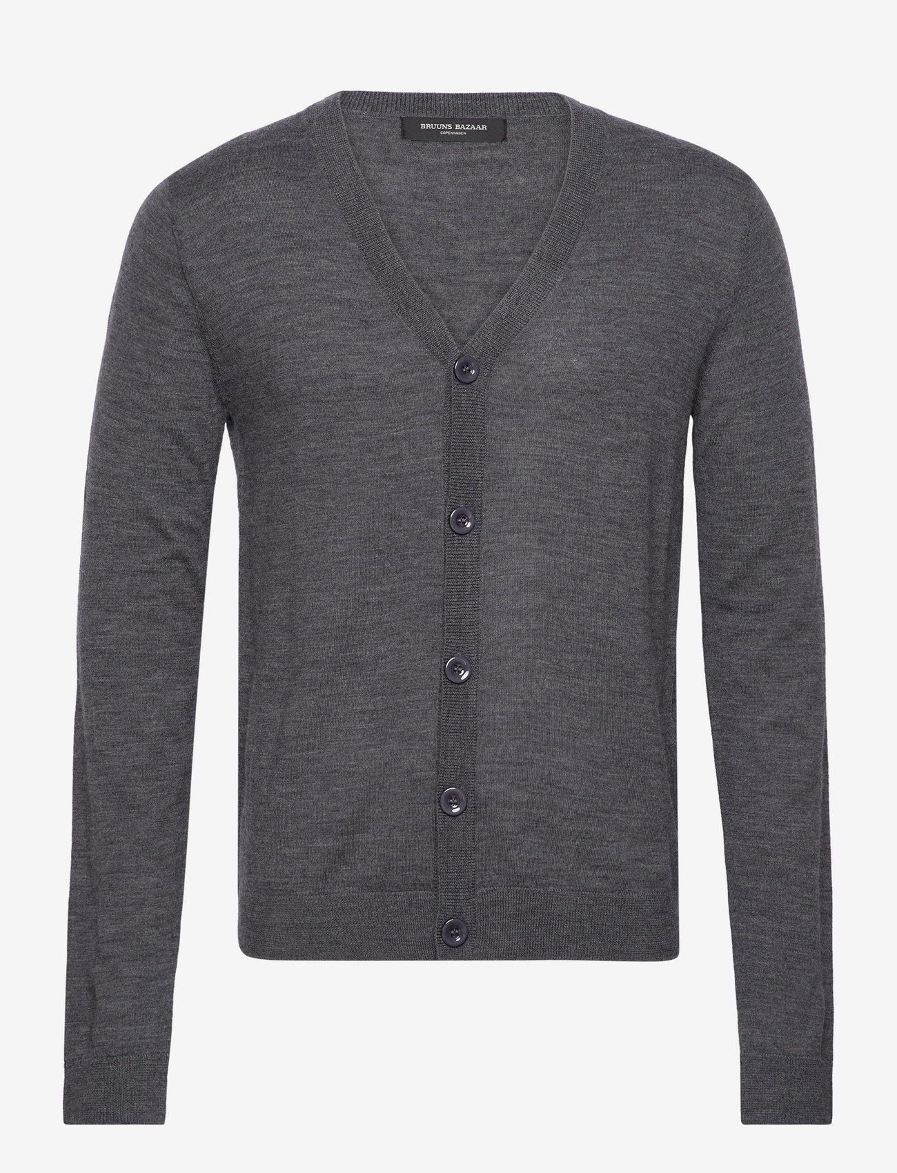 Bruuns Bazaar - CharlesBBCardigan - mid grey mel - 1