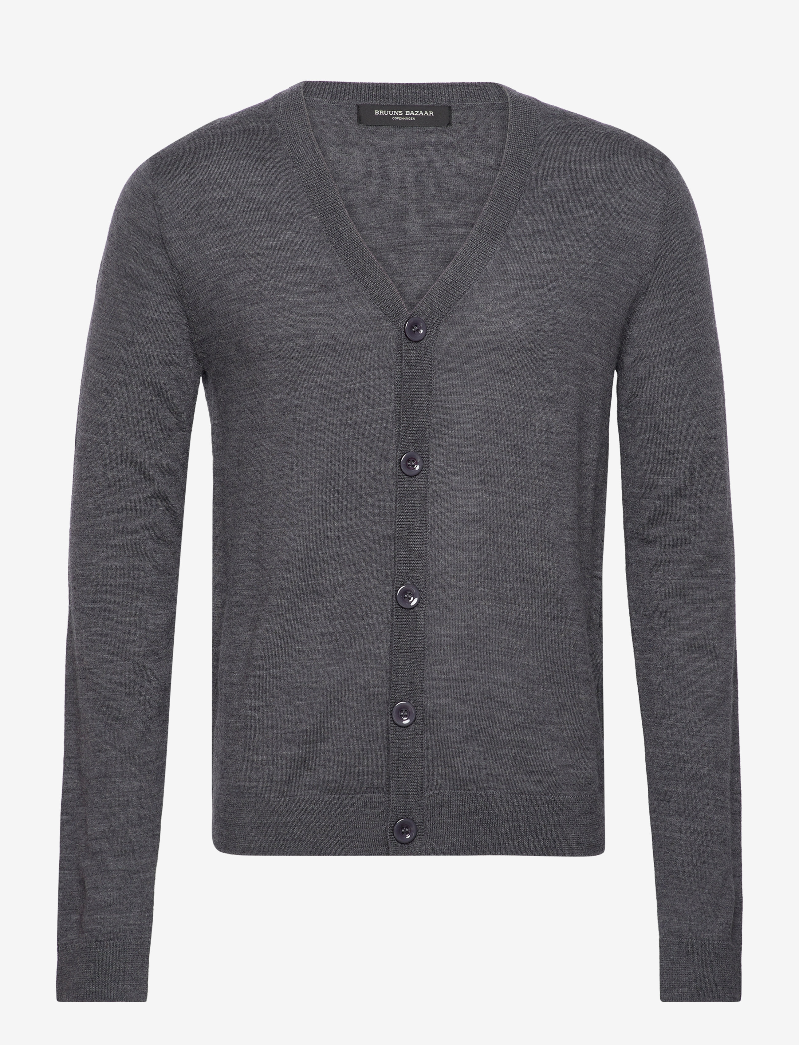 Bruuns Bazaar - CharlesBBCardigan - mid grey mel - 1