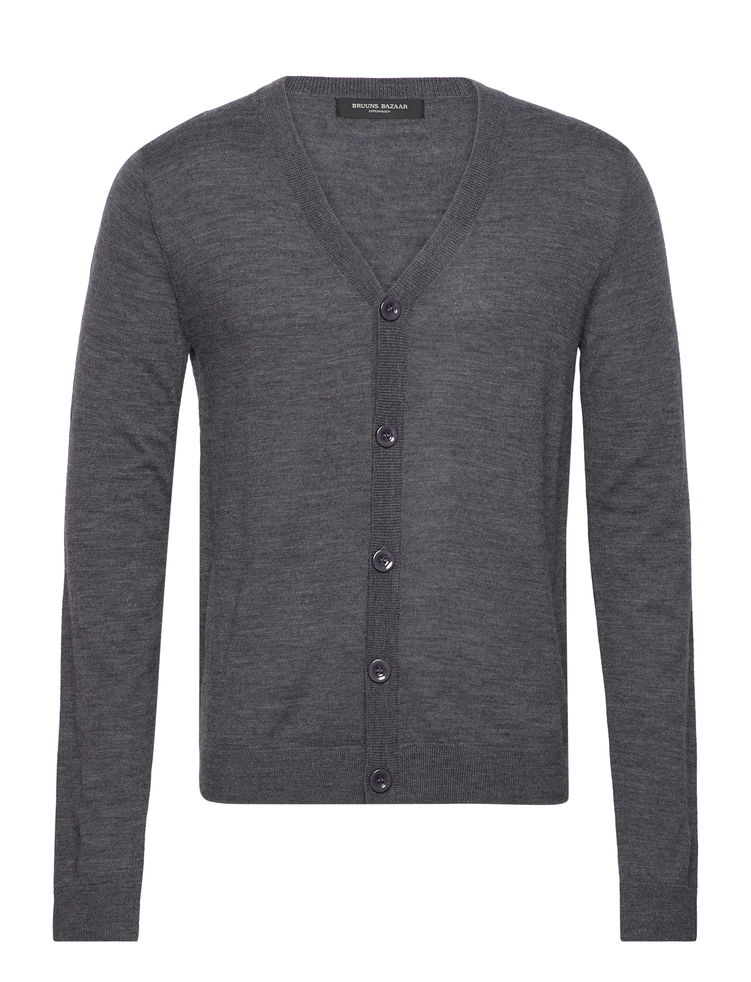 Bruuns Bazaar - CharlesBBCardigan - mid grey mel - 0
