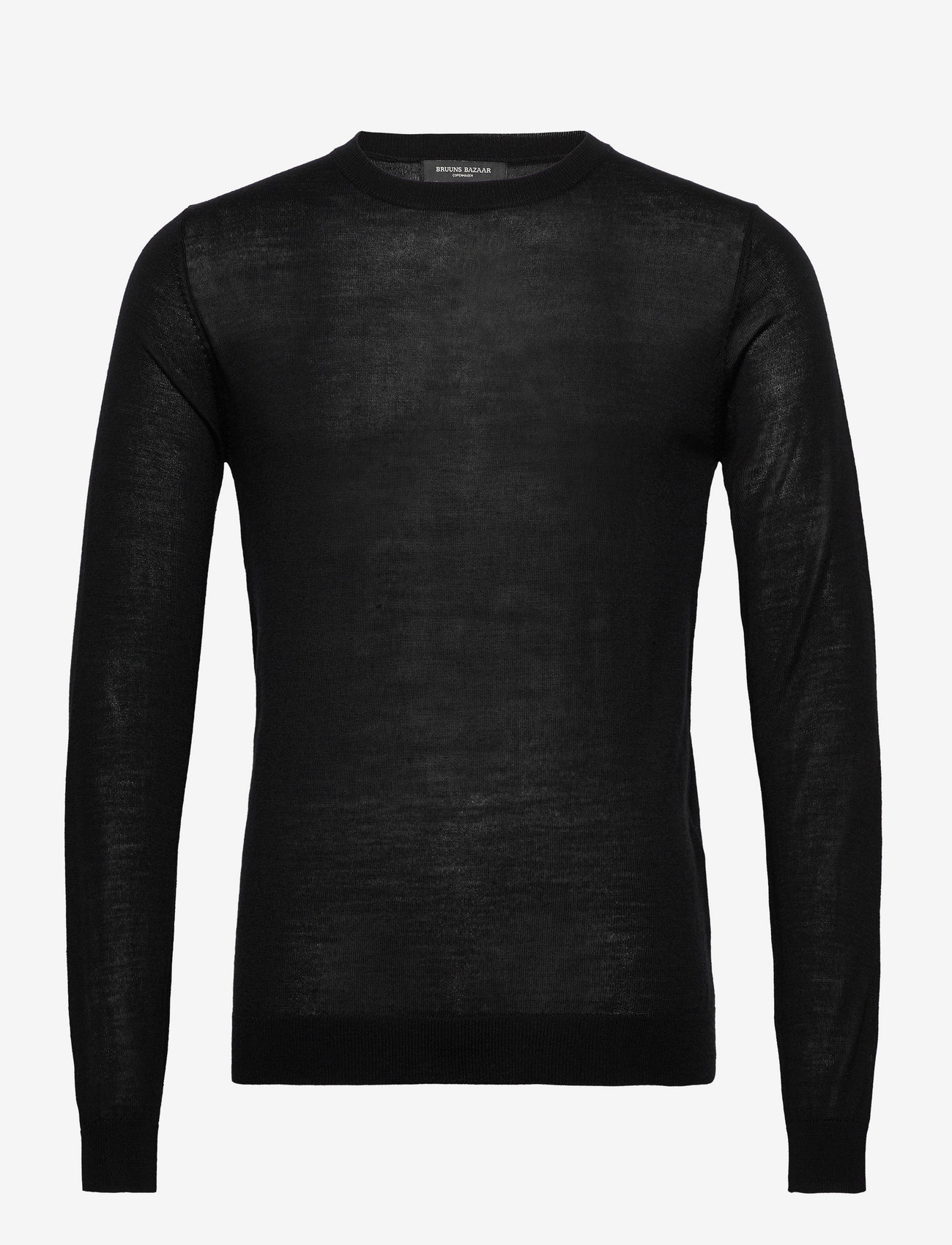 Bruuns Bazaar - CharlesBB Crew Neck - megztinis su apvalios formos apykakle - black - 0
