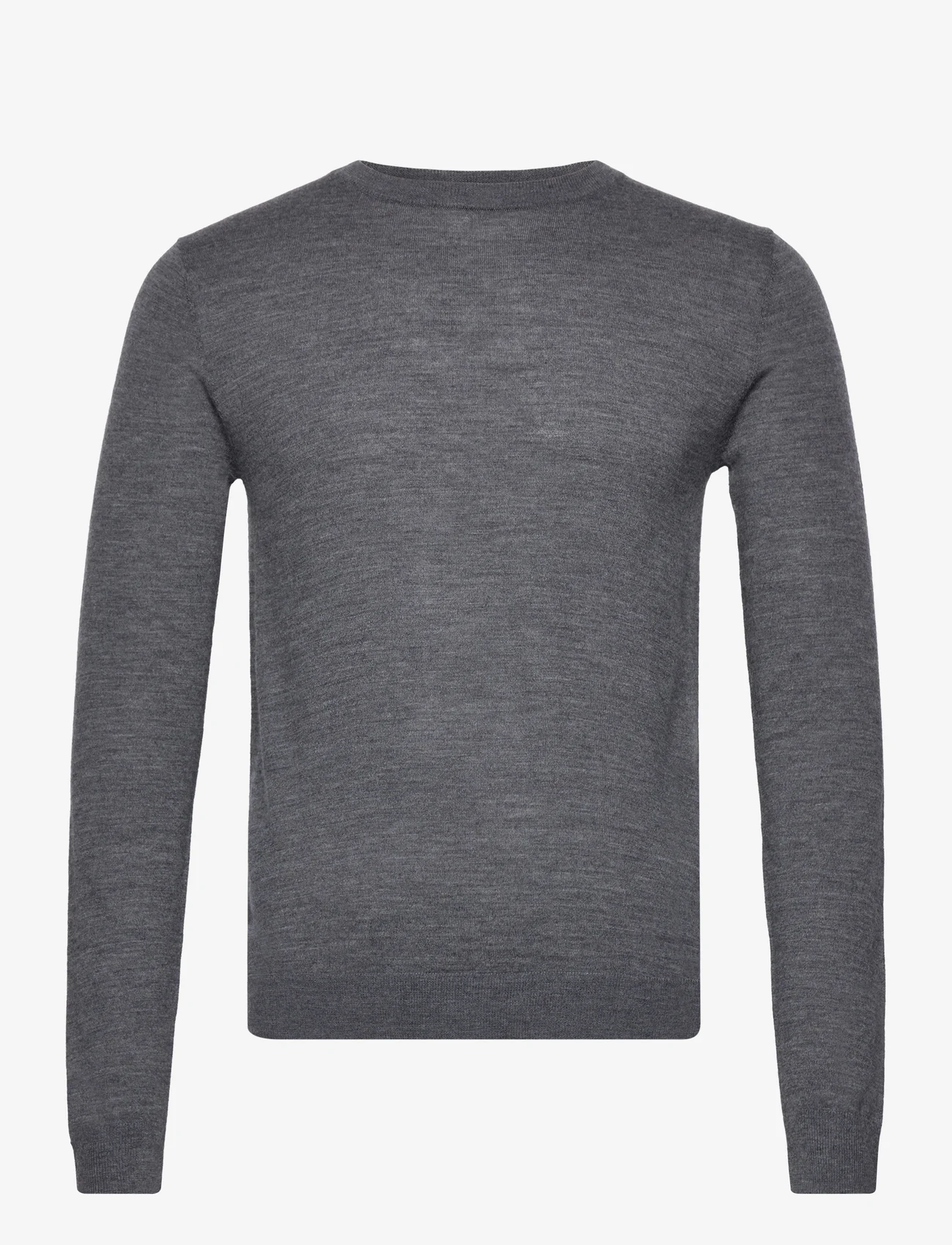 Bruuns Bazaar - CharlesBB Crew Neck - megztinis su apvalios formos apykakle - mid grey mel - 0