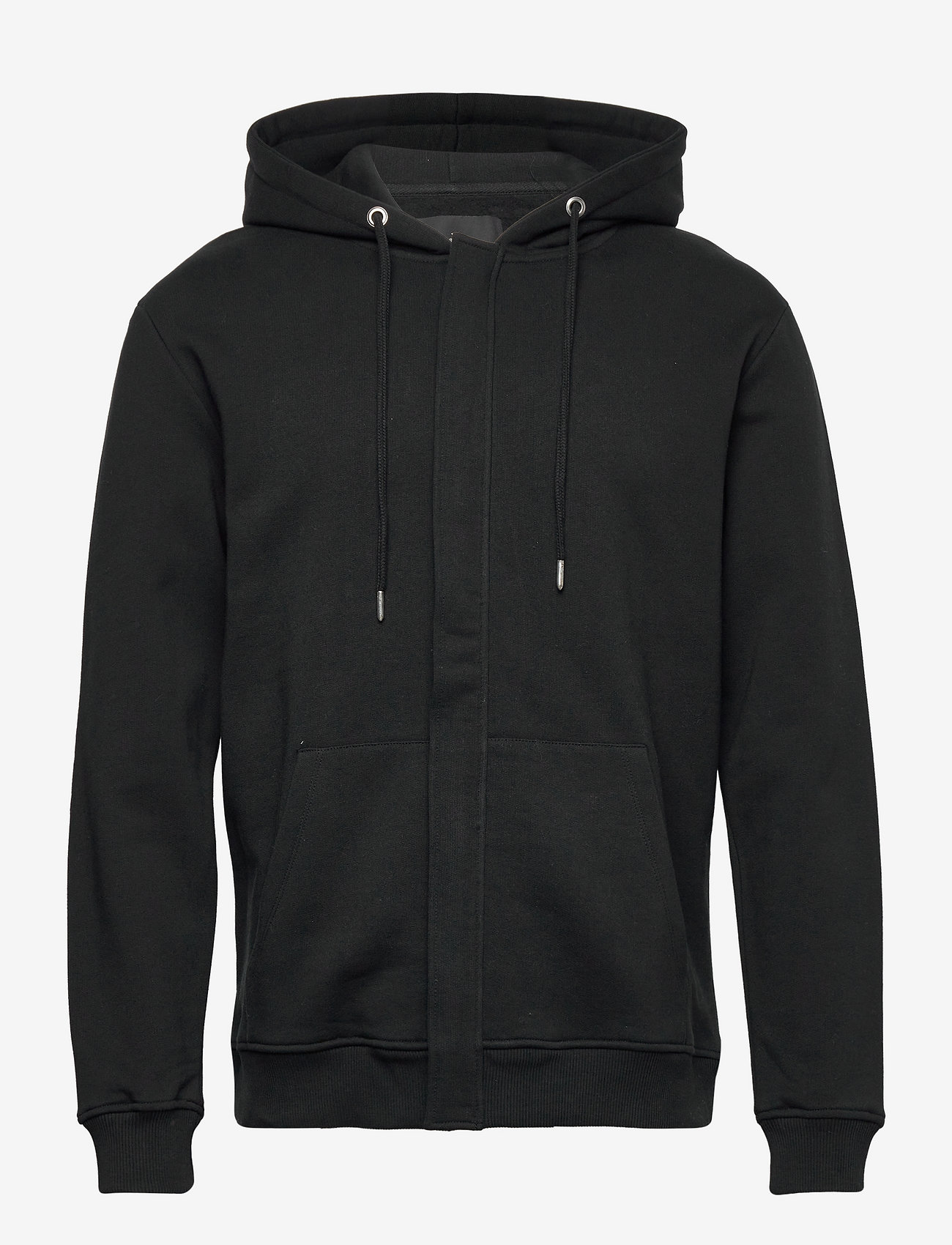 Bruuns Bazaar - Paul Aaron hidden zip hoodie sweat - black - 1