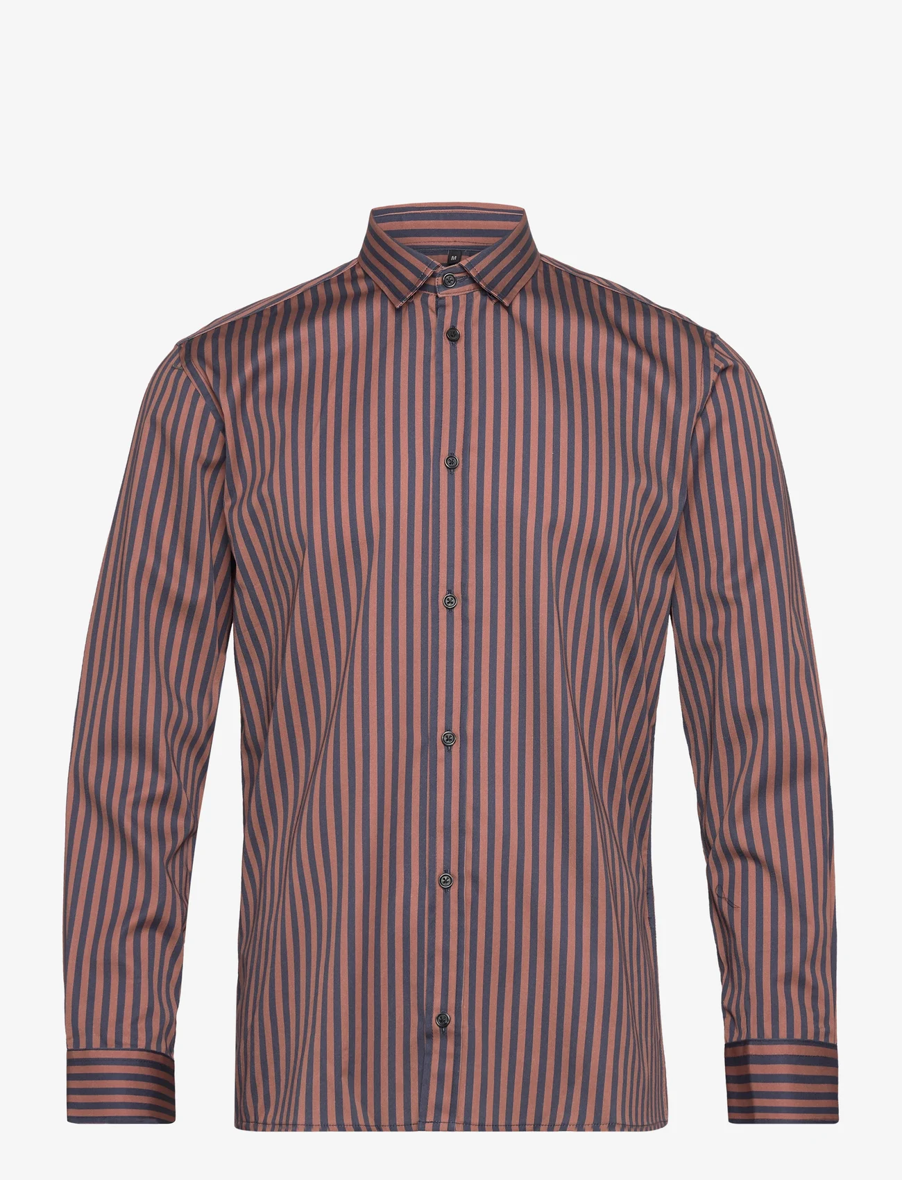 Bruuns Bazaar - Lyx Norman shirt - penskjorter - brown stripe - 0