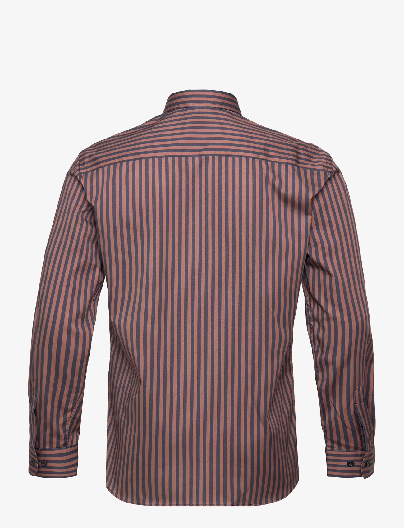 Bruuns Bazaar - Lyx Norman shirt - dalykinio stiliaus marškiniai - brown stripe - 1