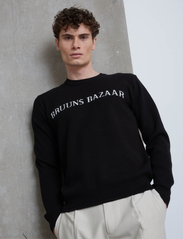Bruuns Bazaar - SimonBBNouveau knit - okrągły dekolt - black - 2