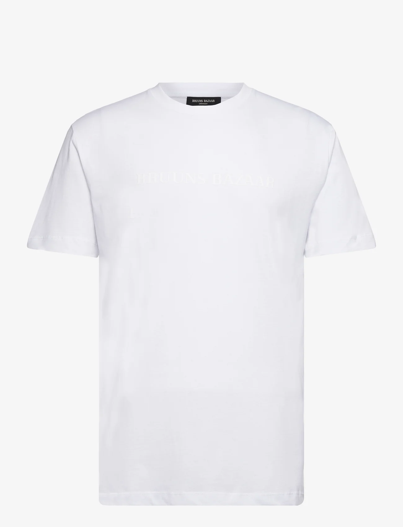 Bruuns Bazaar - GusBBLogo tee - kortermede t-skjorter - white - 0