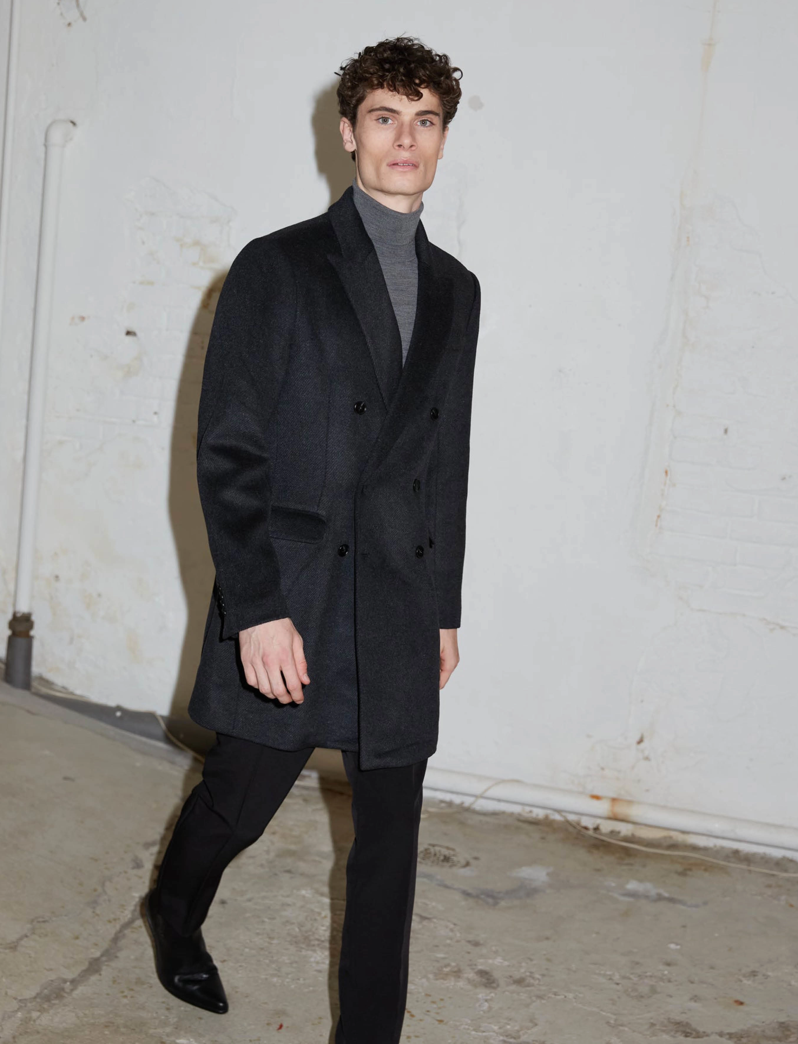 Bruuns Bazaar - FuzzyBBDoubalina coat - black melange - 2