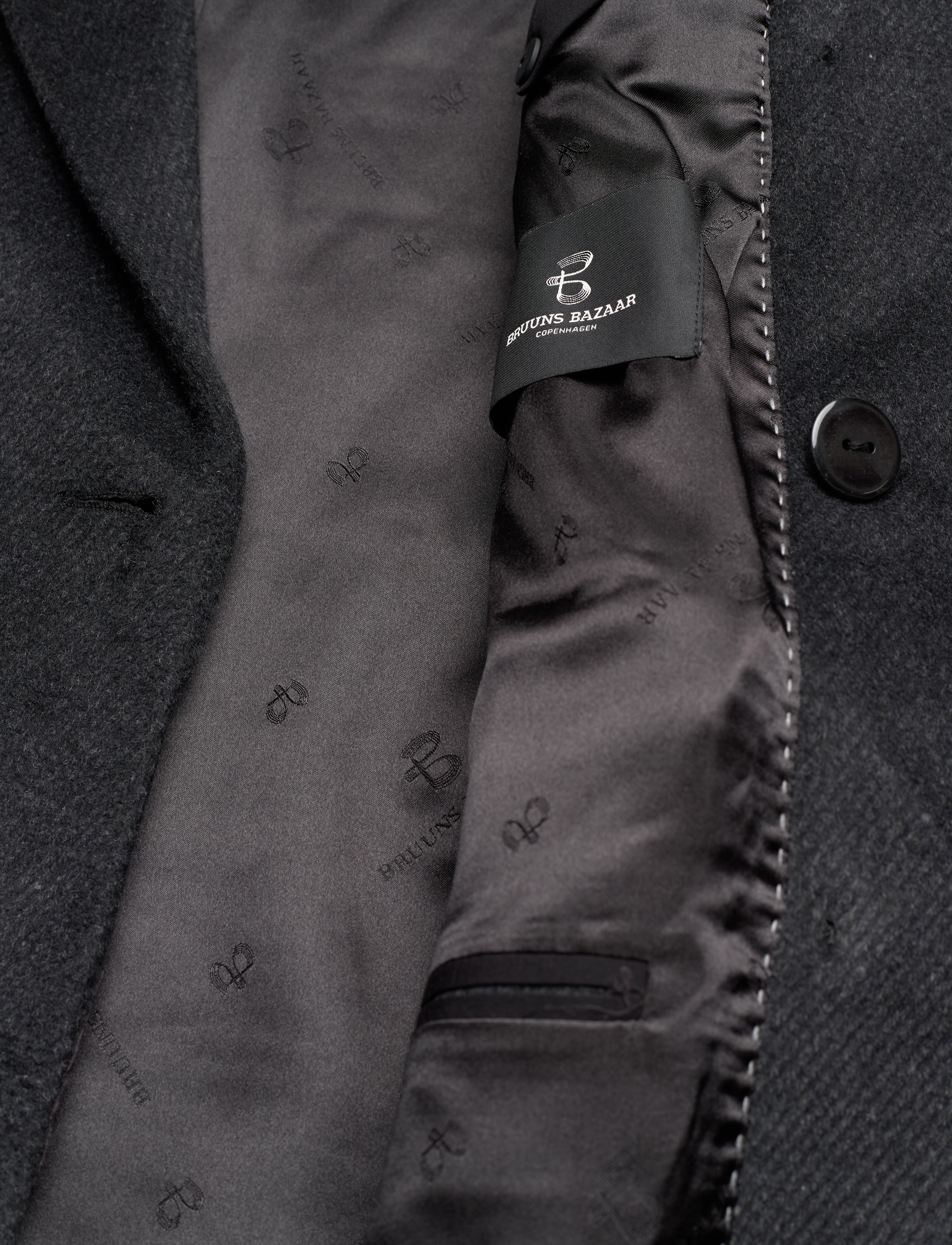 Bruuns Bazaar - FuzzyBBDoubalina coat - black melange - 5