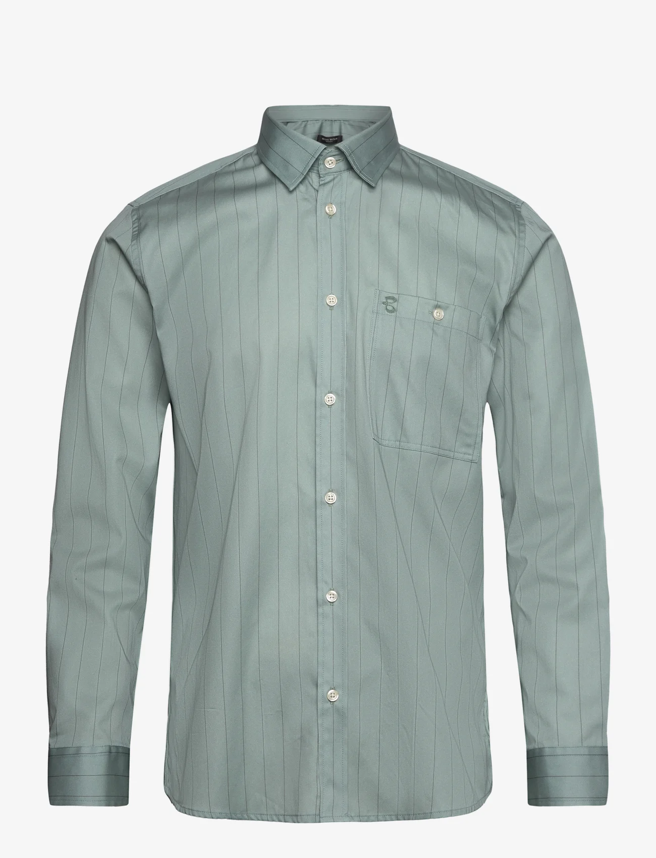 Bruuns Bazaar - SkyBBLorenzo shirt - dalykinio stiliaus marškiniai - sage stripe - 0