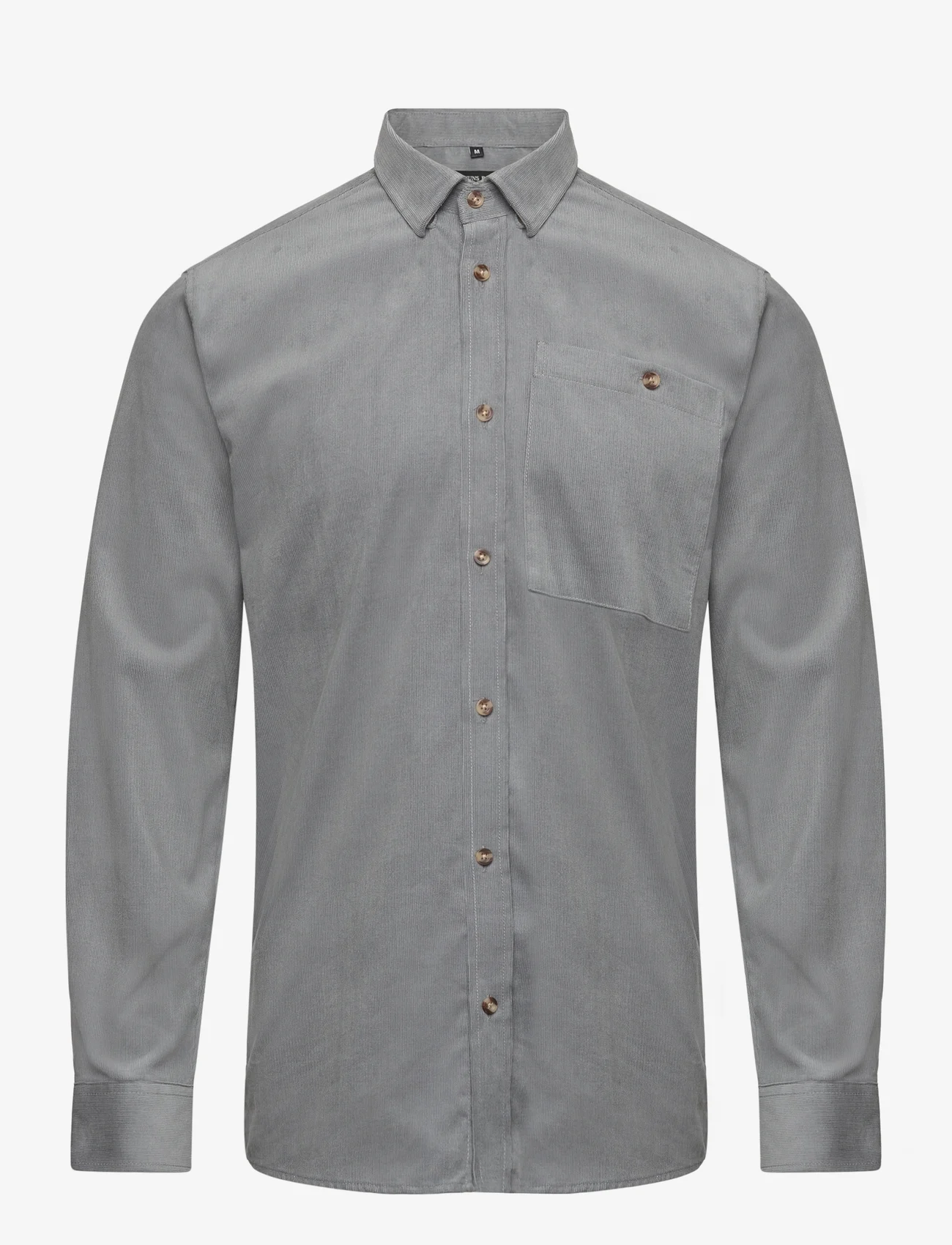 Bruuns Bazaar - CordBBStoke shirt - velvetiniai marškiniai - light grey - 0
