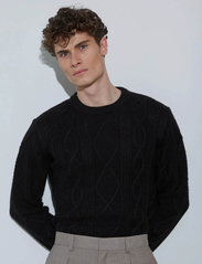 Bruuns Bazaar - RaymondBBCable knit - megztinis su apvalios formos apykakle - black - 2