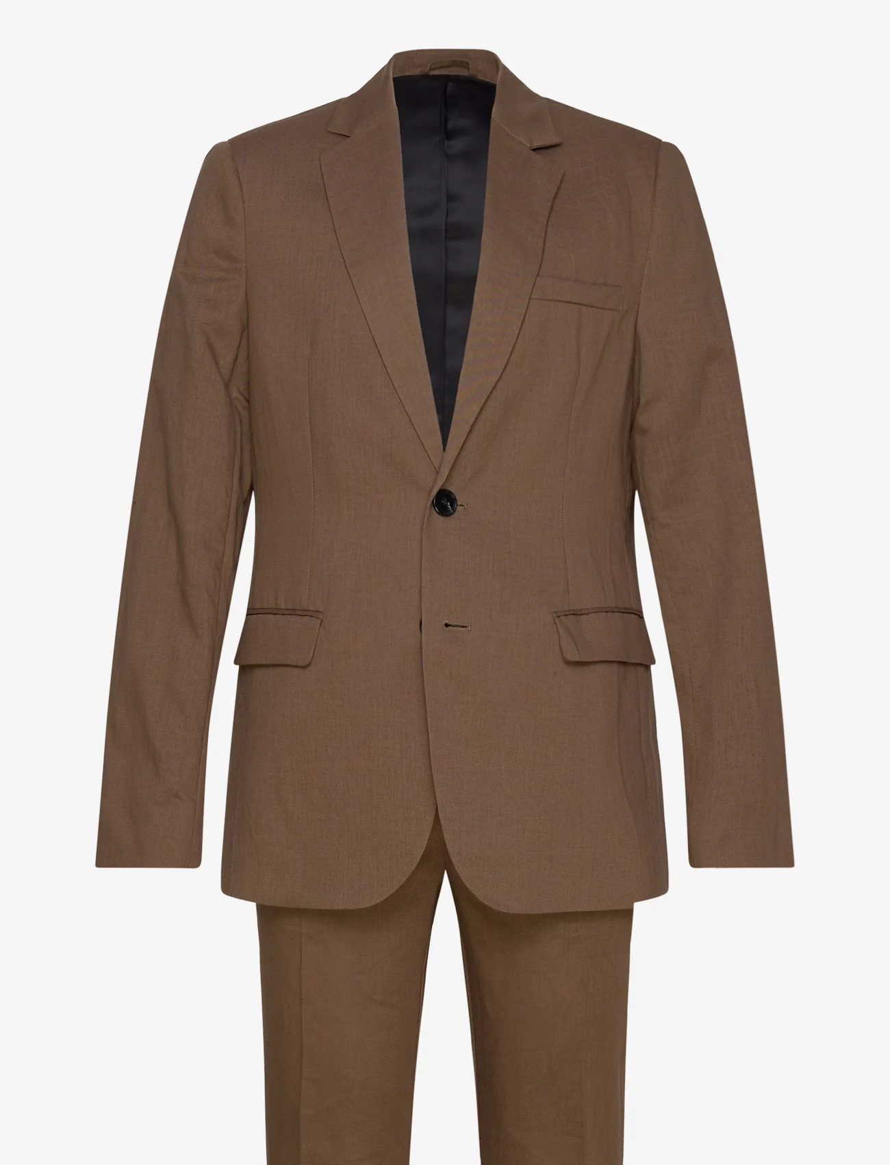 Bruuns Bazaar - LinoBBCarlAxel suit - dobbeltradede jakkesæt - toffee - 0