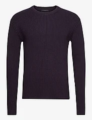 Bruuns Bazaar - SimBBBenny crew neck knit - megztinis su apvalios formos apykakle - navy - 0