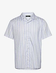 Bruuns Bazaar - DimensionBBHomme shirt - marškiniai trumpomis rankovėmis - light blue stripe - 0