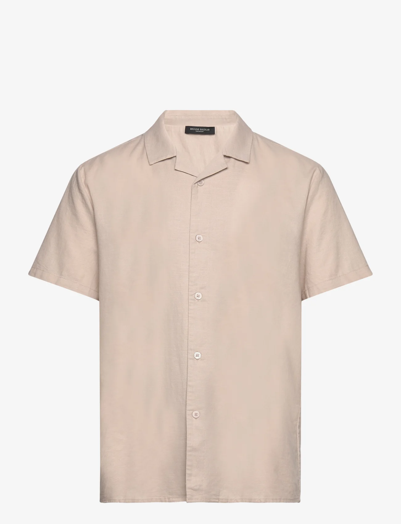 Bruuns Bazaar - LinowBBHomer ss shirt - linasest riidest särgid - irish cream - 0