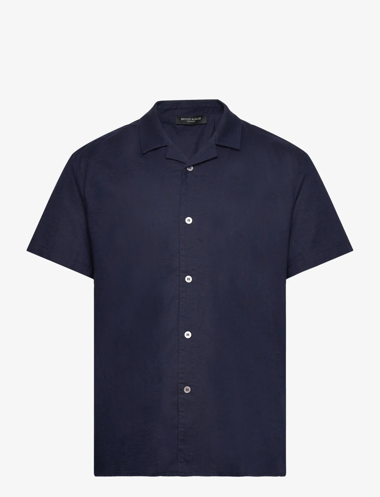 Bruuns Bazaar - LinowBBHomer ss shirt - linneskjortor - navy blazer - 0