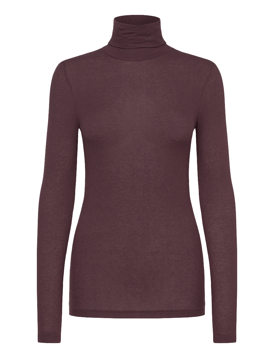 Bruuns Bazaar - AngelaBB Roll neck - kõrge kaelusega kudumid - bordeaux - 0