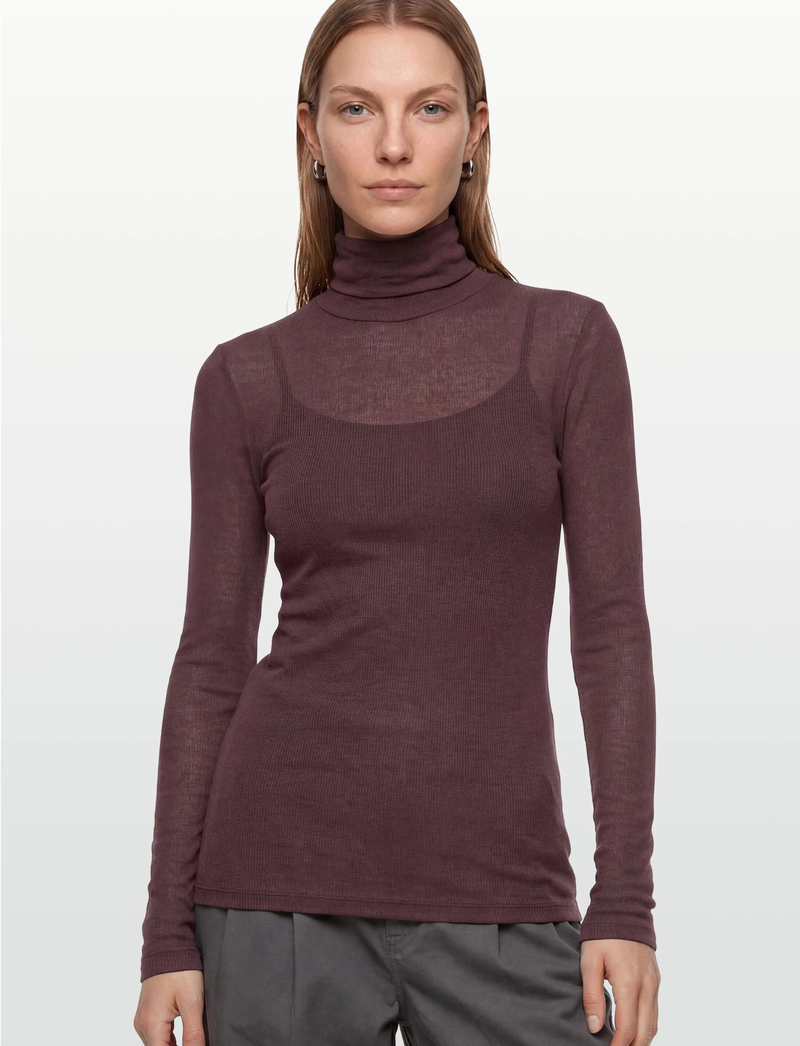 Bruuns Bazaar - AngelaBB Roll neck - polotröjor - bordeaux - 3