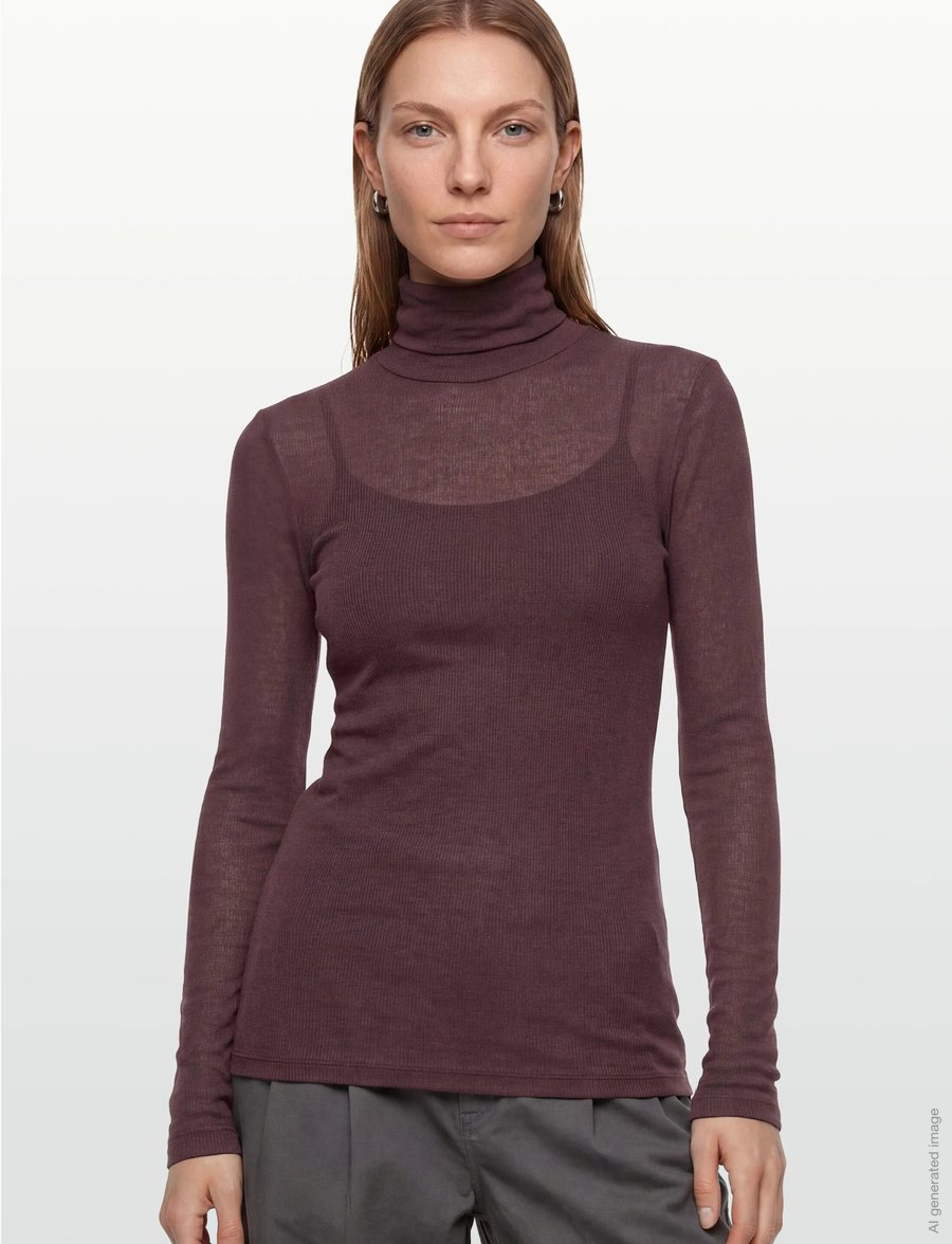 Bruuns Bazaar - AngelaBB Roll neck - polotröjor - bordeaux - 3