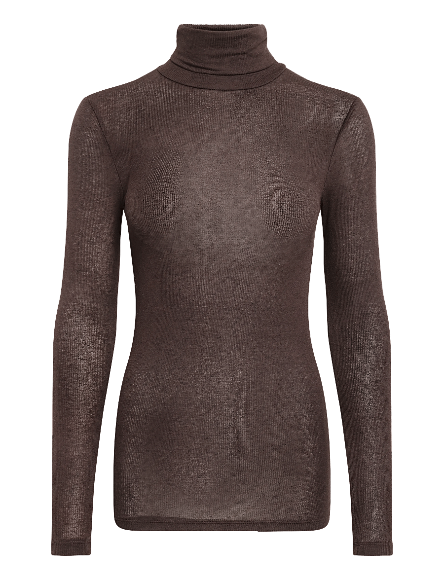Bruuns Bazaar - AngelaBB Roll neck - kõrge kaelusega kudumid - dark brown - 0