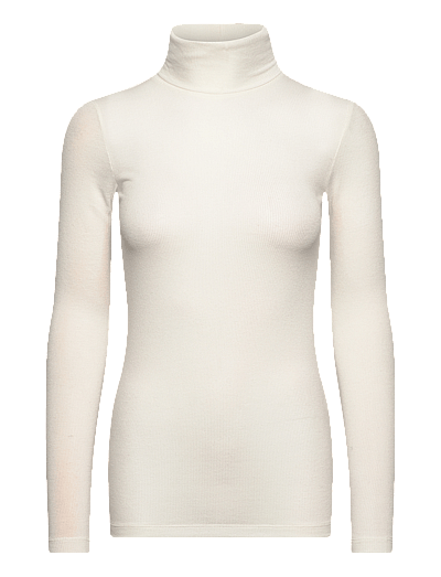 Bruuns Bazaar AngelaBB Roll neck - Long-sleeved tops - SNOW WHITE / cream
