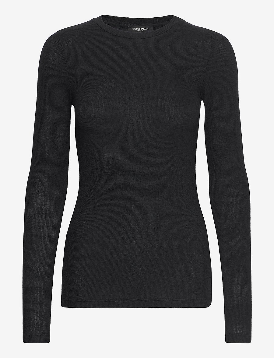 Bruuns Bazaar - AngelaBB LS T-shirt - topy z długimi rękawami - black - 1