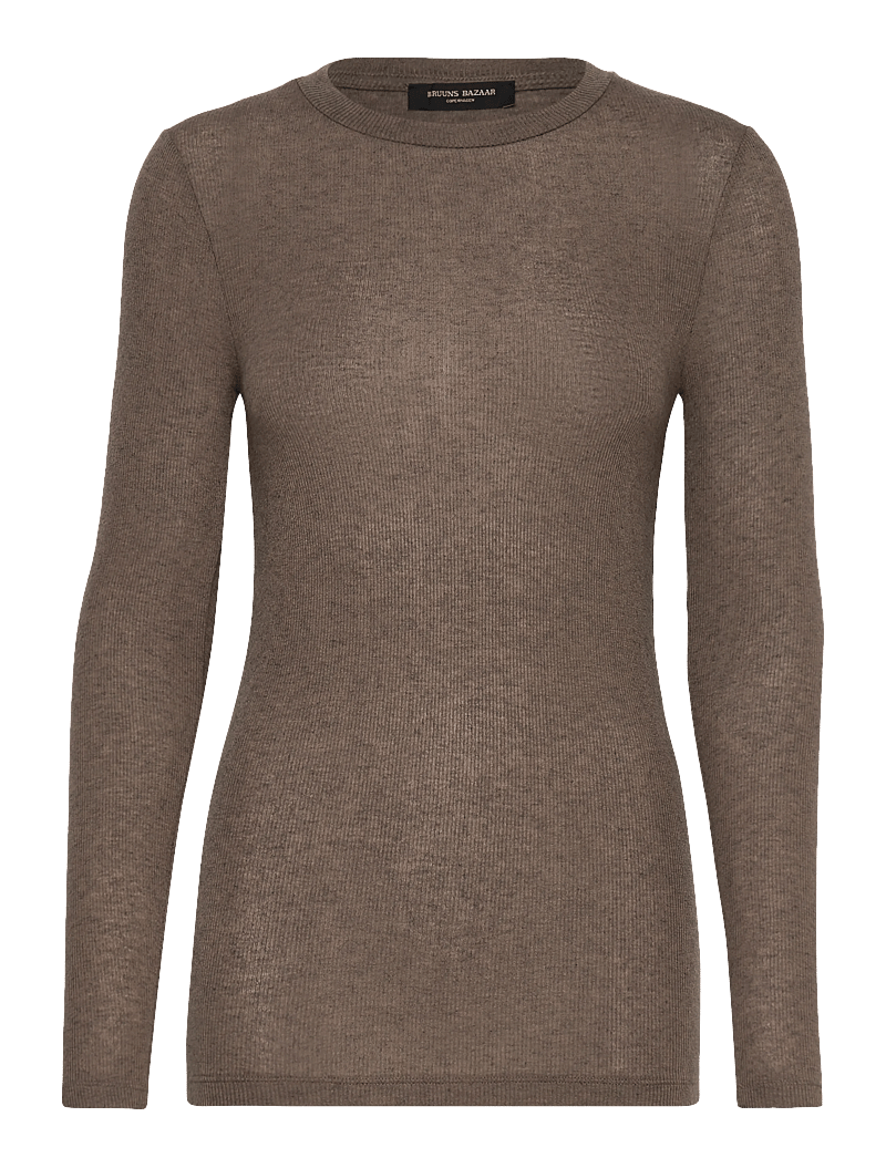 Bruuns Bazaar - AngelaBB LS T-shirt - langärmlige tops - morel - 0