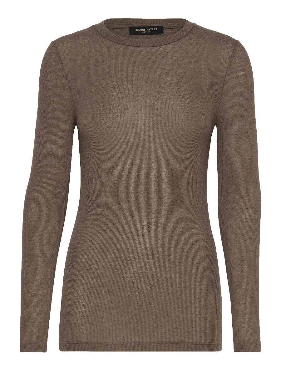 Bruuns Bazaar - AngelaBB LS T-shirt - topy z długimi rękawami - morel - 0