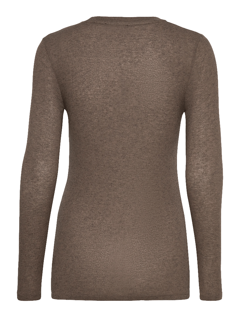 Bruuns Bazaar - AngelaBB LS T-shirt - langärmlige tops - morel - 1