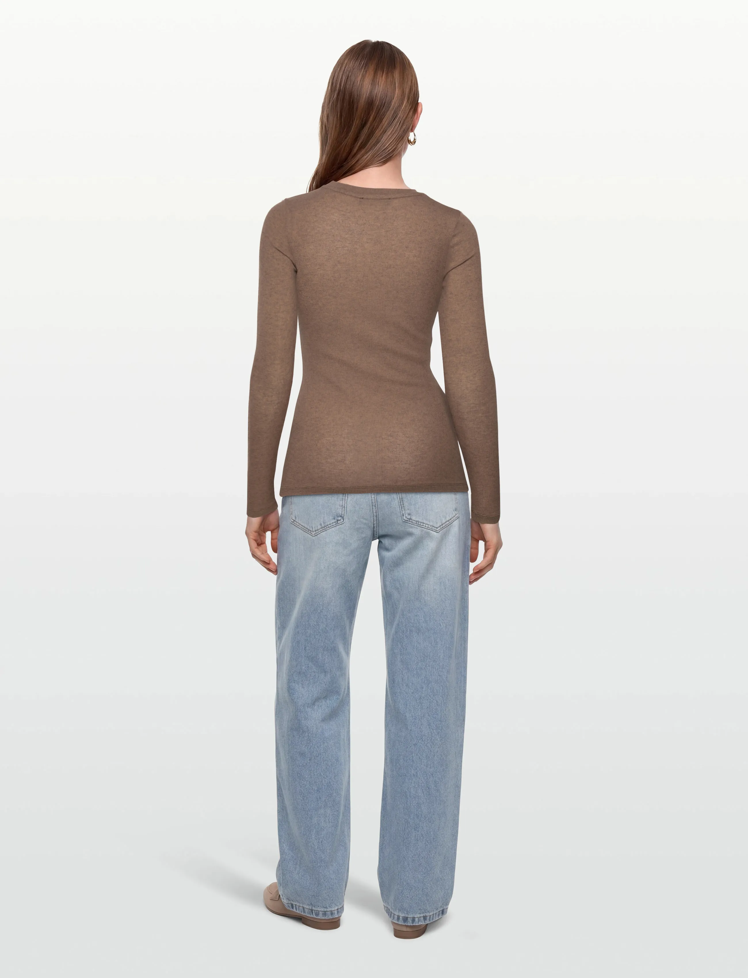 Bruuns Bazaar - AngelaBB LS T-shirt - shitake melange - 4