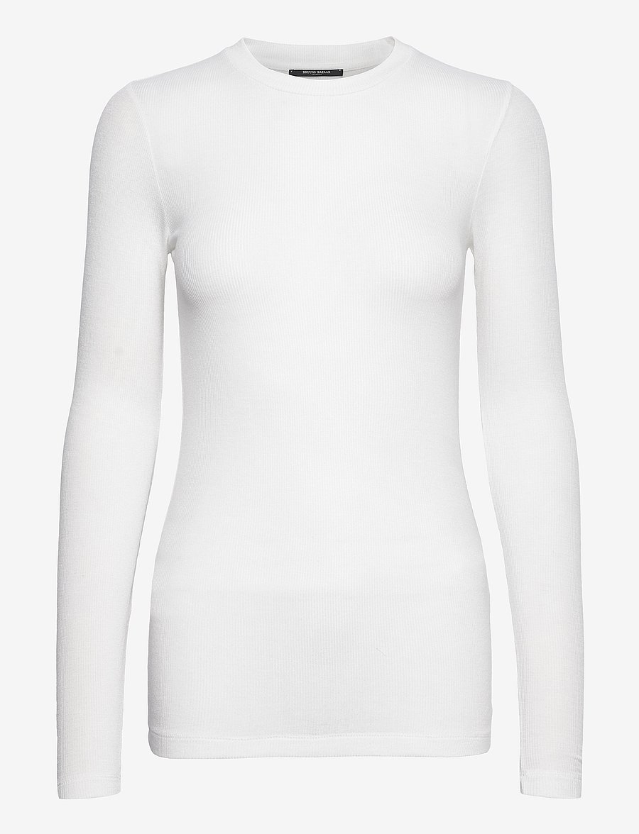 Bruuns Bazaar - AngelaBB LS T-shirt - langärmlige tops - snow white - 1