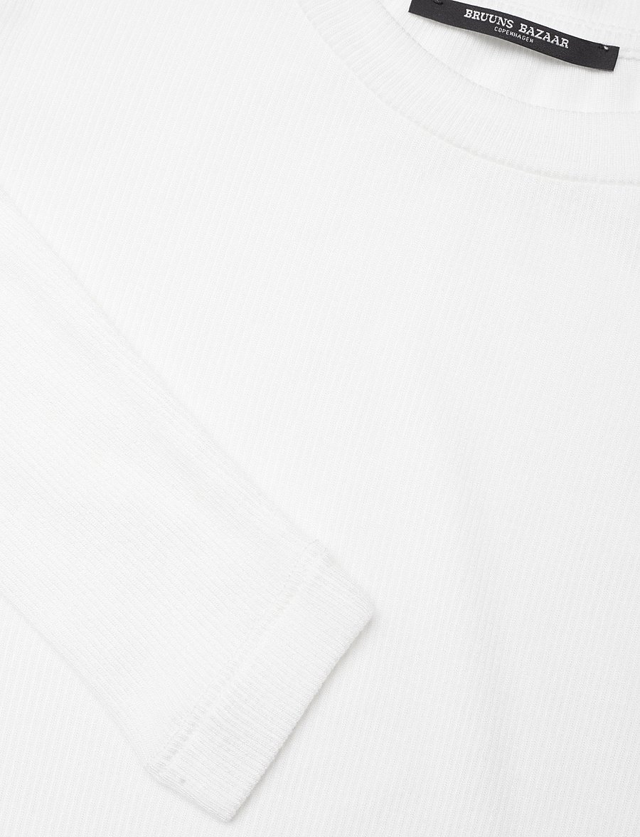 Bruuns Bazaar - AngelaBB LS T-shirt - langärmlige tops - snow white - 3