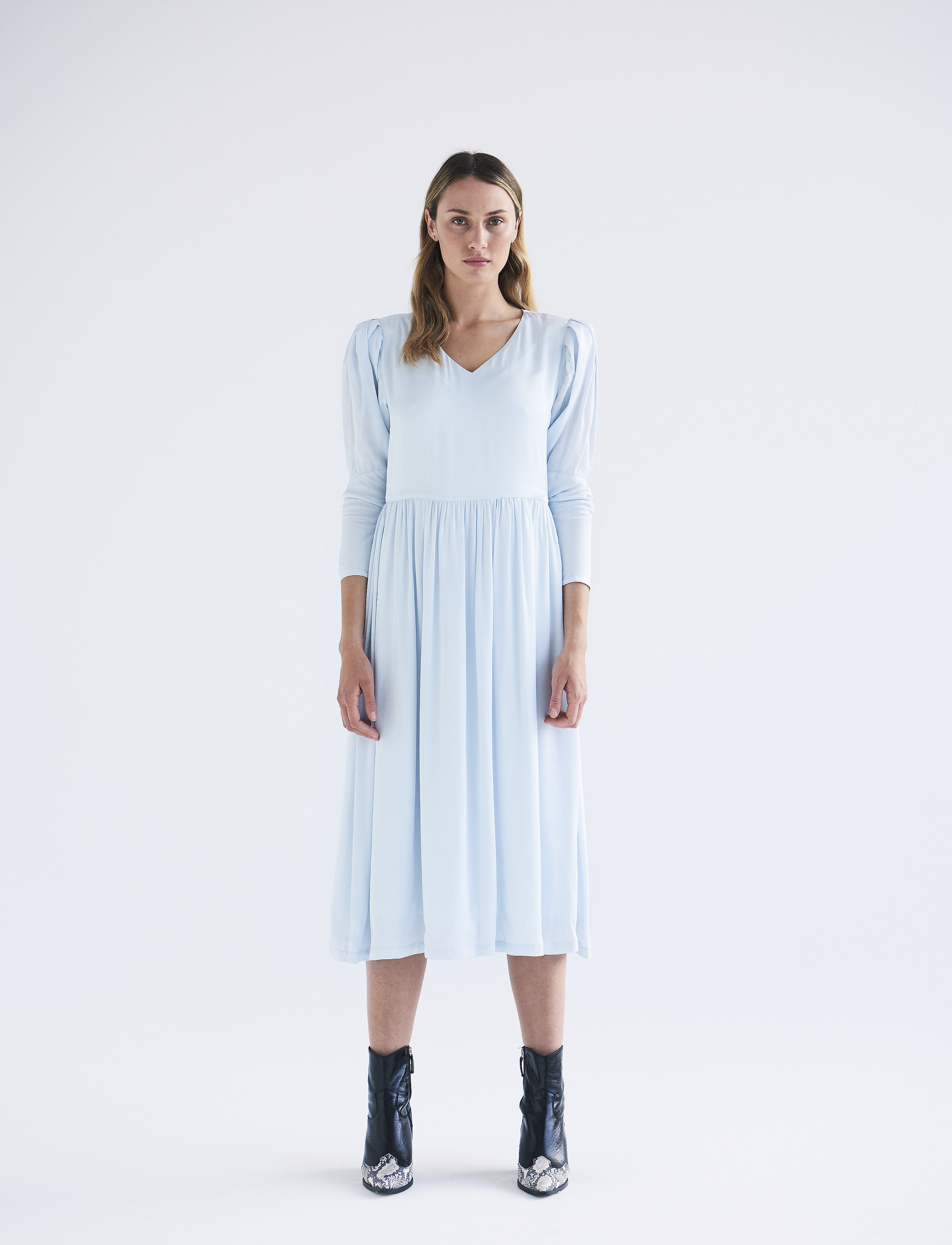 Bruuns Bazaar Anour Art dress - Midikleider - HEATHER BLUE / blue