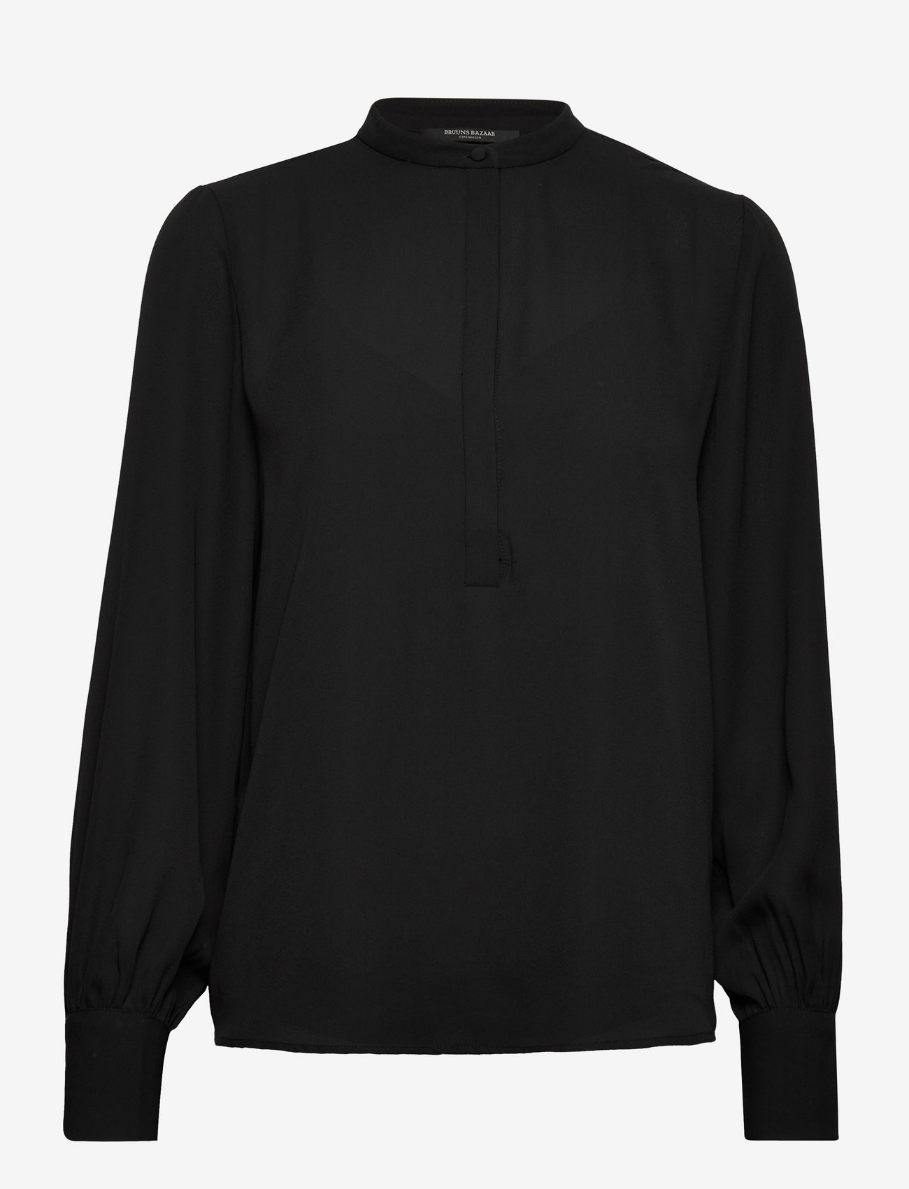 Bruuns Bazaar - Draw Meg shirt - long-sleeved blouses - black - 0