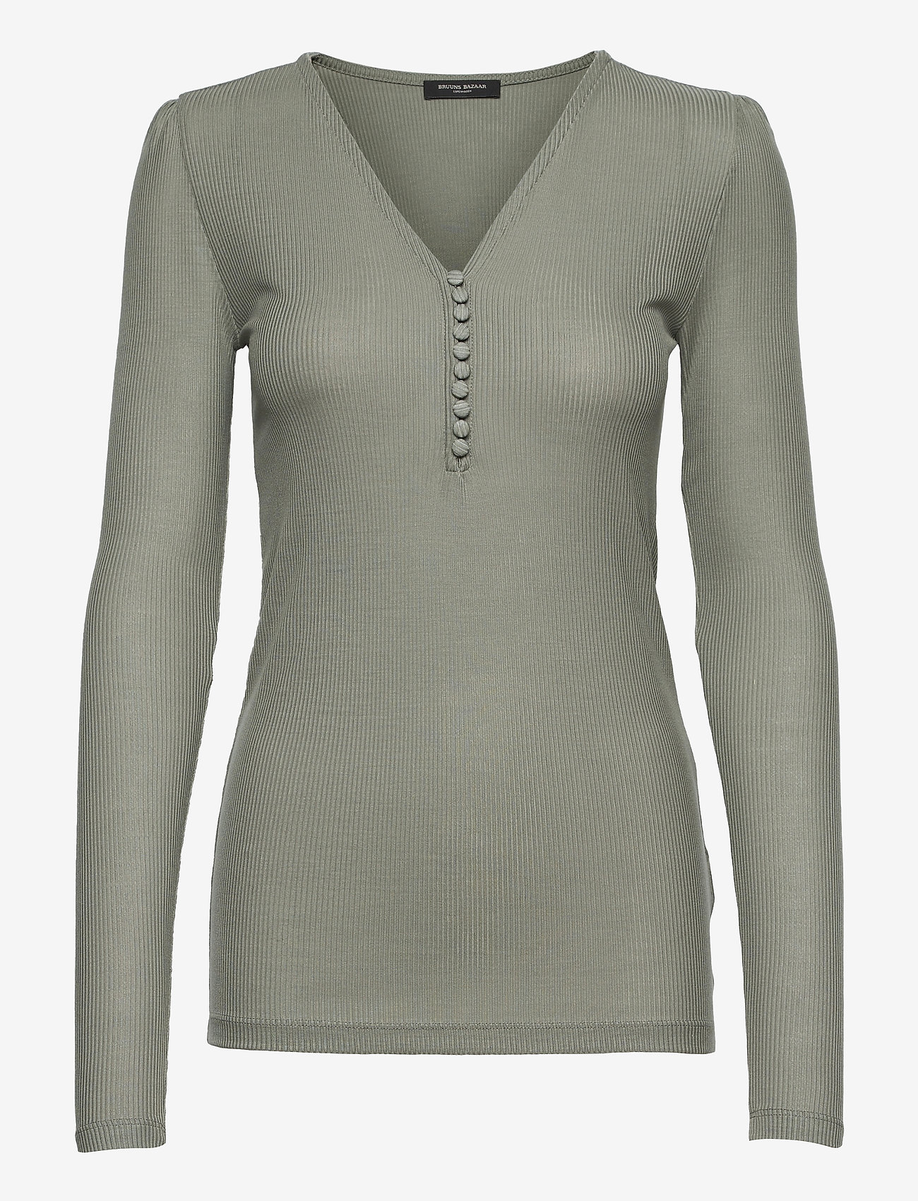Bruuns Bazaar - Katka Rib Jubi blouse - moss - 0