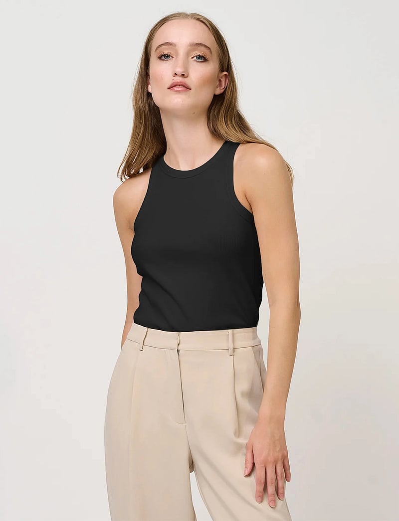 Bruuns Bazaar - KatyBB Rib Tank top - topid ja varrukateta alussärgid - black - 0