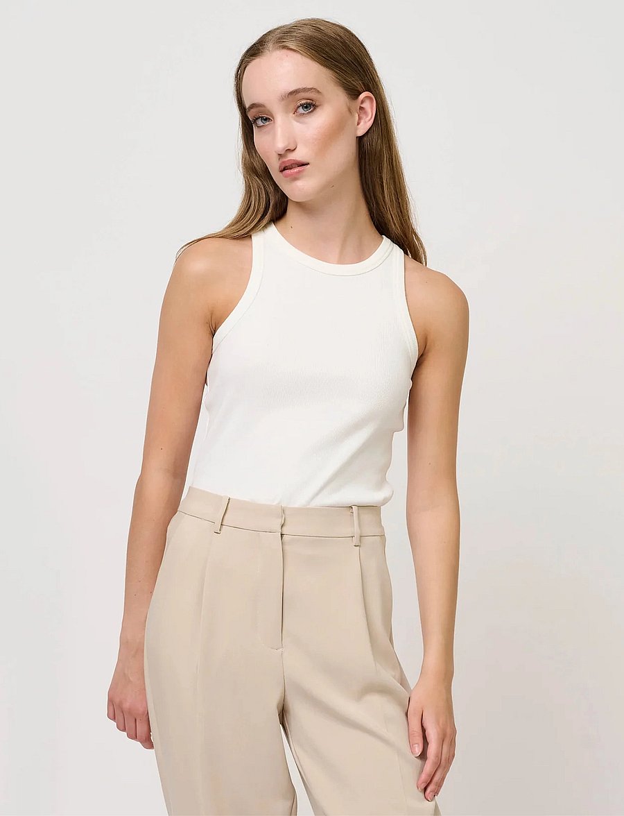 Bruuns Bazaar - KatyBB Rib Tank top - Ärmellose tops - white - 0