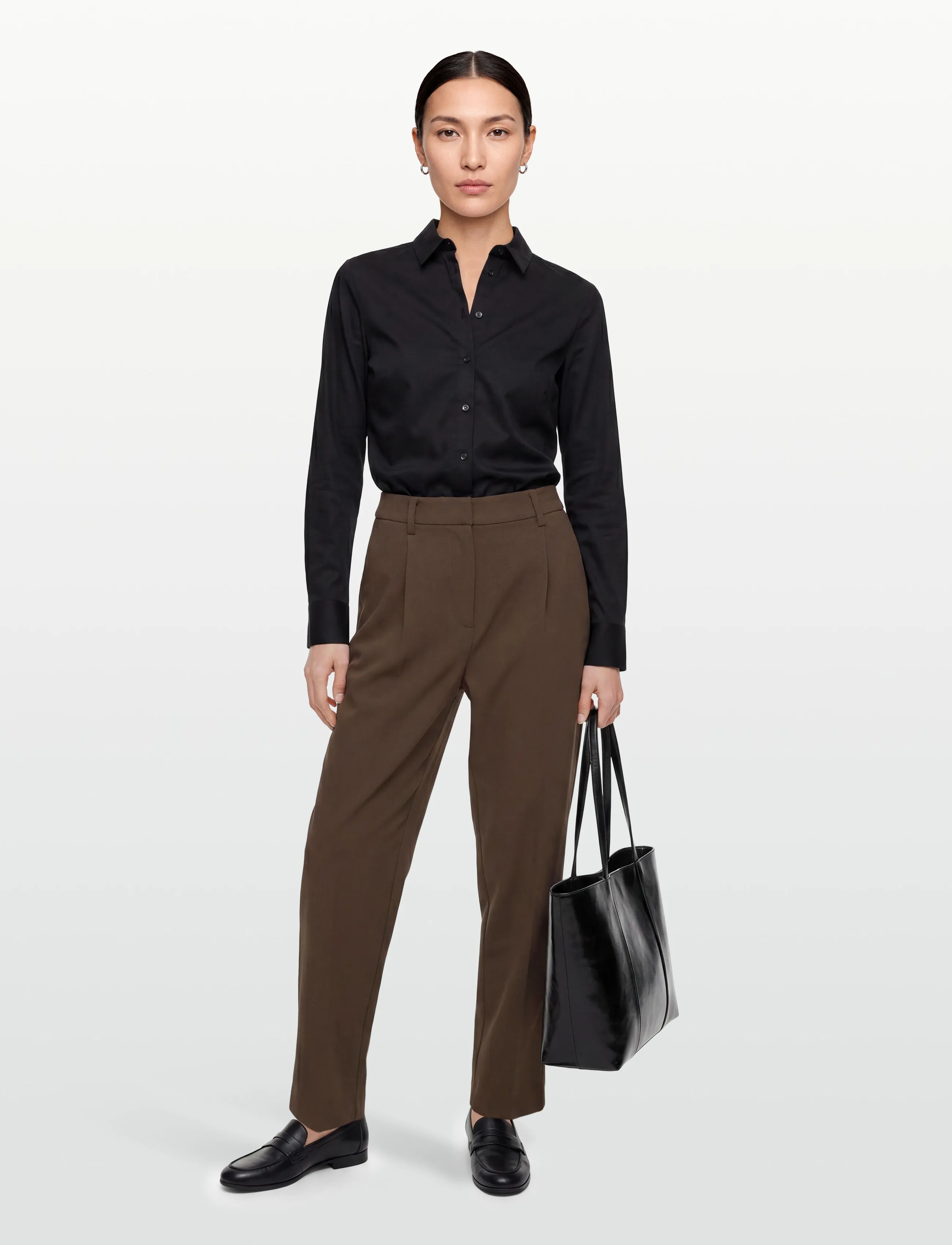 Bruuns Bazaar Cindysusbbdagny Pants, Kvinder, Højtaljede Tapered Bukser, Brun, Str: 40