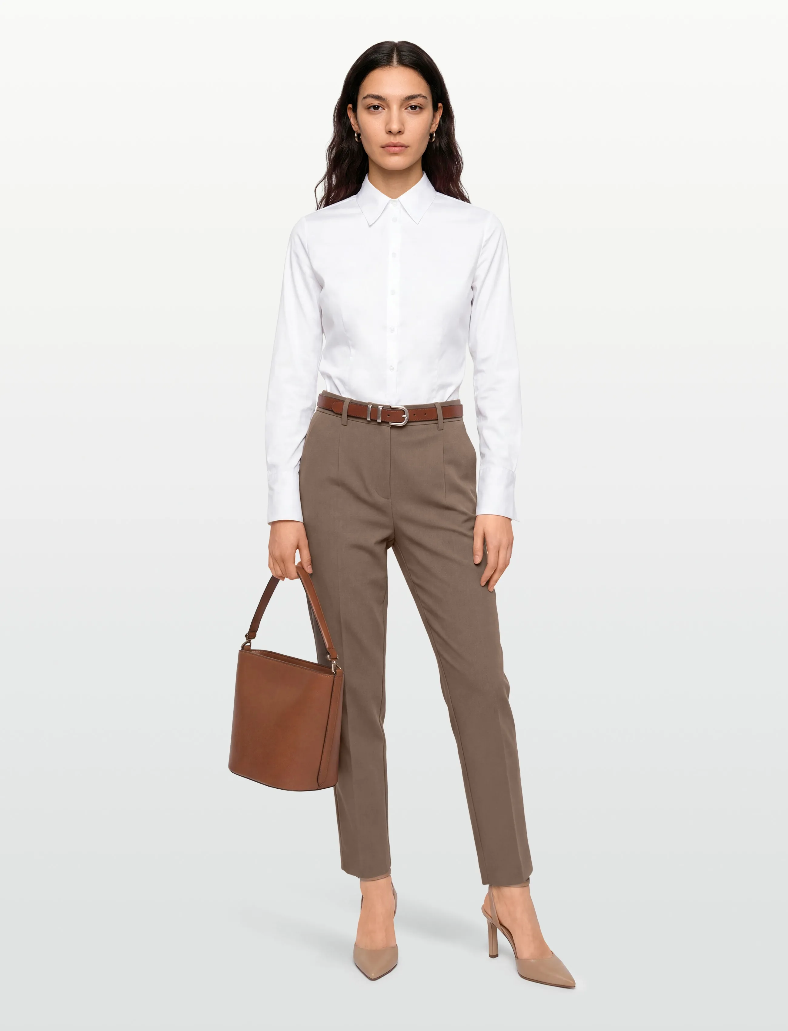 Bruuns Bazaar Cindysusbbdagny Pants, Kvinder, Højtaljede Tapered Bukser, Brun, Str: 38