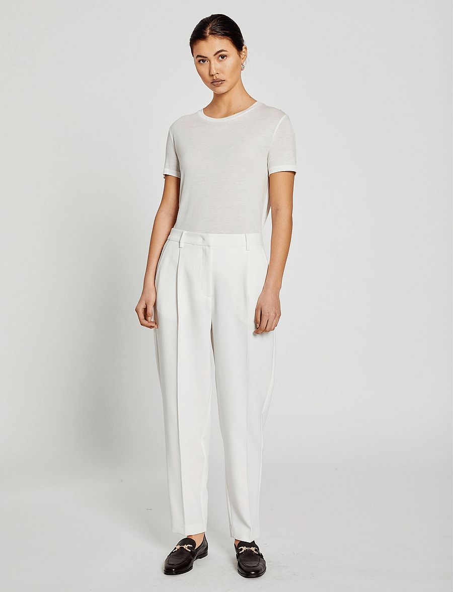 Bruuns Bazaar - CindySusBBDagny pants - lietišķā stila bikses - snow white - 0