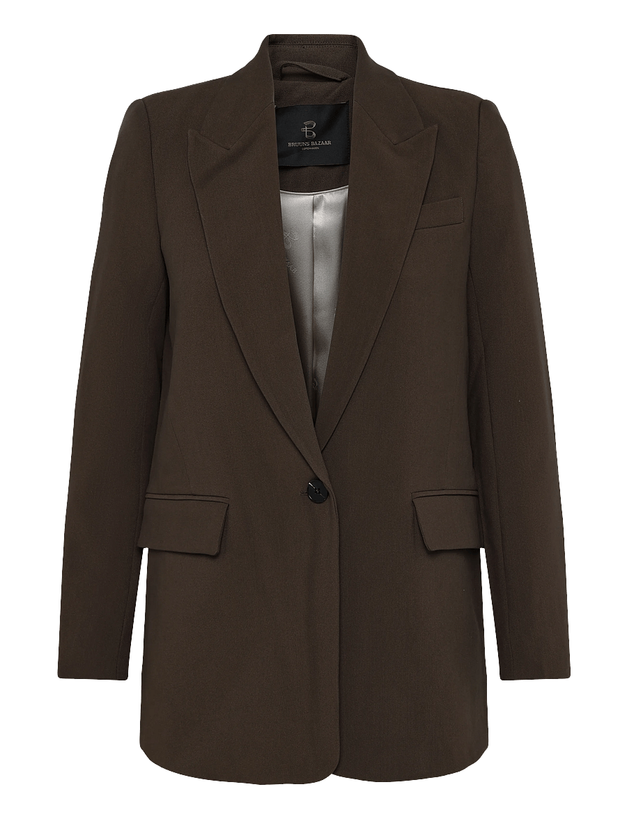 Bruuns Bazaar - CindySusBBFrida blazer - enkeltradede blazere - chestnut - 0