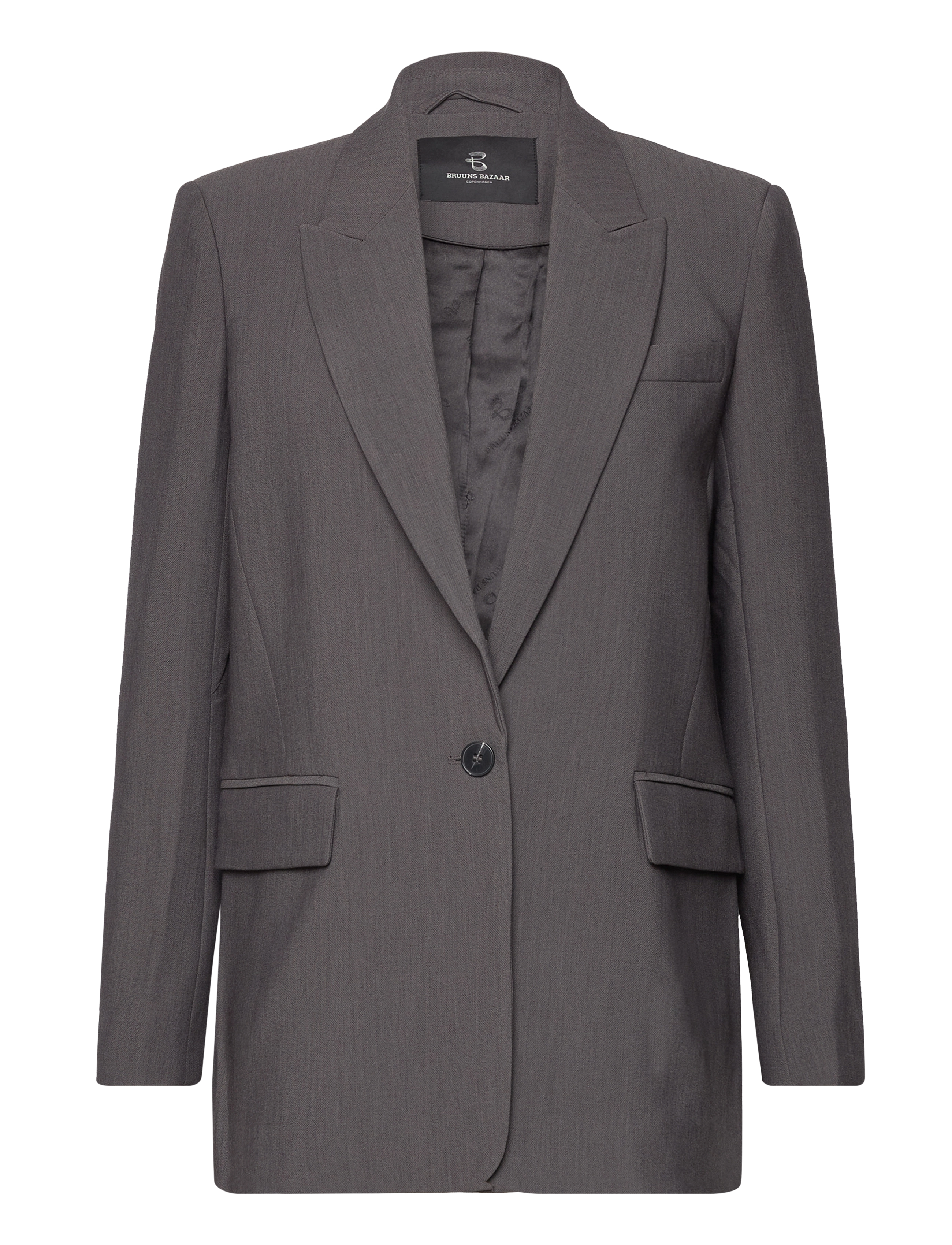 Bruuns Bazaar Cindysusbbfrida Blazer, 34, Grey, Blazere > Enkeltradede Blazere, Dame