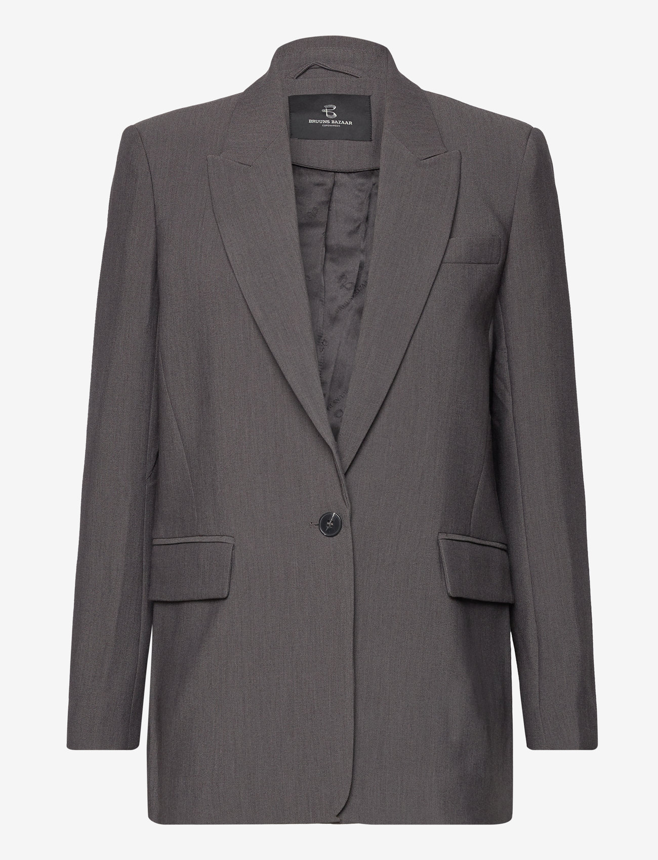 Bruuns Bazaar - CindySusBBFrida blazer - enkeltradede blazere - dark grey mel - 0