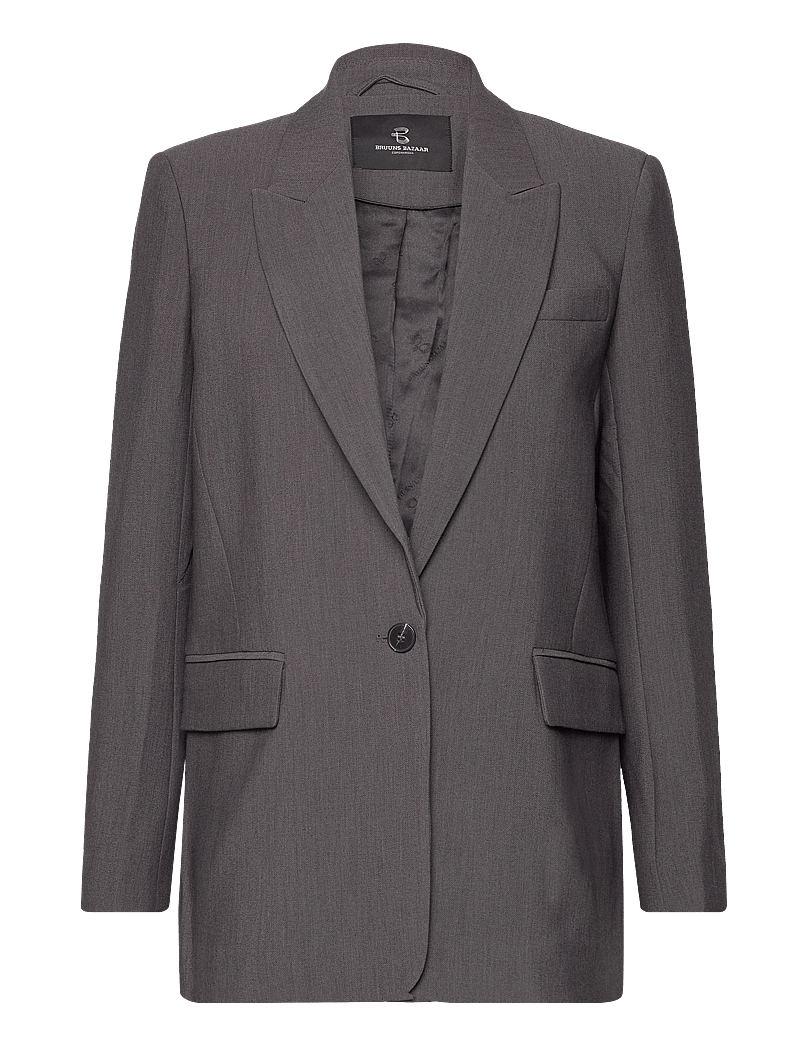 Bruuns Bazaar - CindySusBBFrida blazer - enkeltradede blazere - dark grey mel - 0