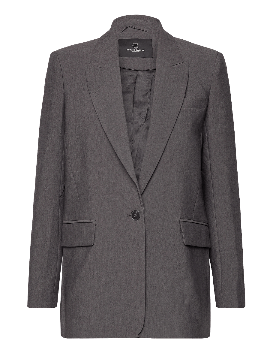 Bruuns Bazaar - CindySusBBFrida blazer - Ühes joones nööpidega bleiserid - dark grey mel - 0