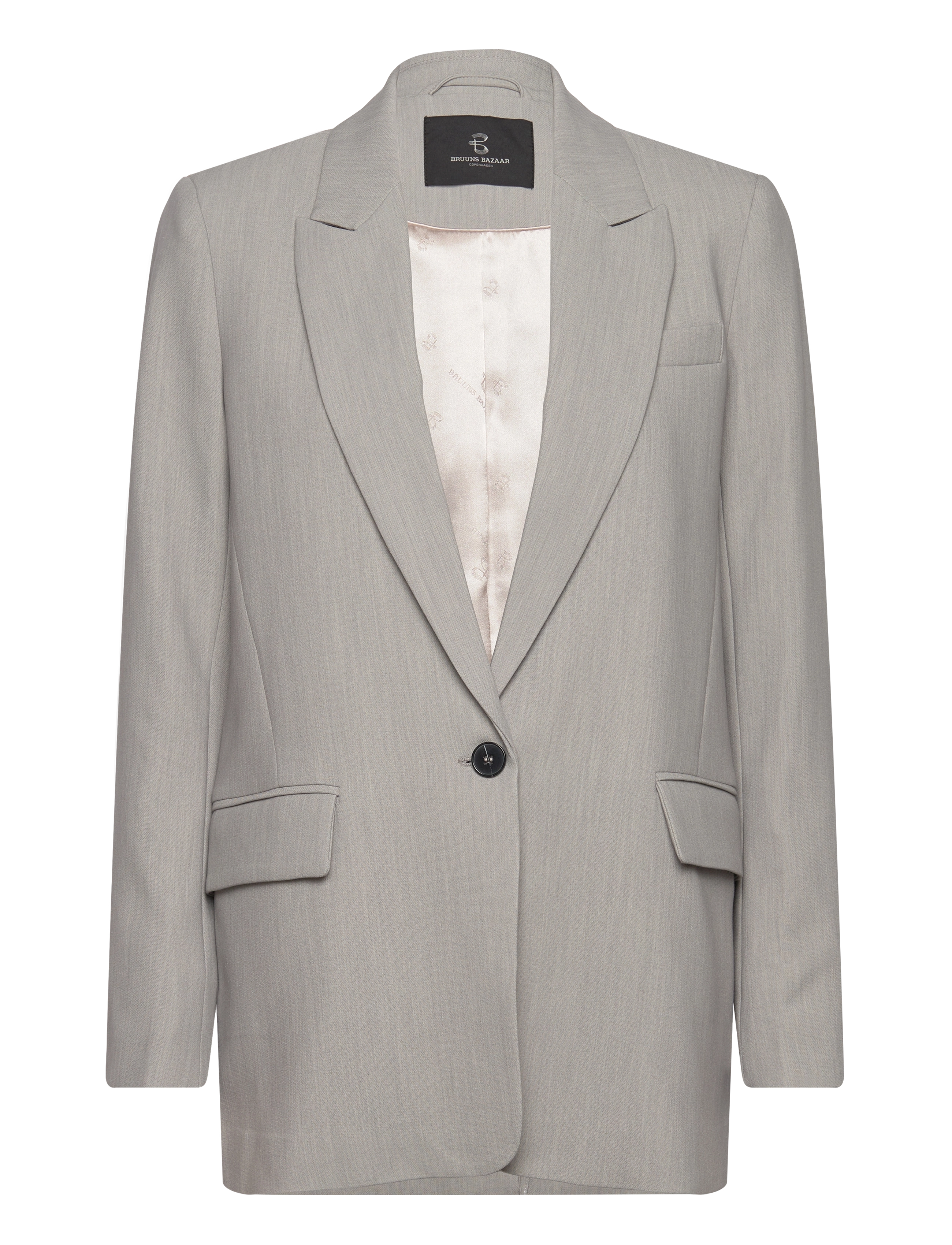 Bruuns Bazaar Cindysusbbfrida Blazer, 40, Grey, Blazere > Enkeltradede Blazere, Dame