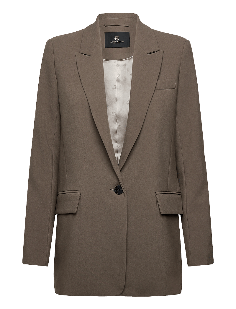 Bruuns Bazaar - CindySusBBFrida blazer - enkeltradede blazere - morel - 0