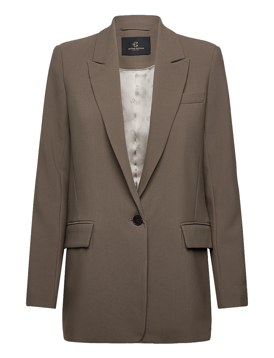 Bruuns Bazaar - CindySusBBFrida blazer - enkeltradede blazere - morel - 0